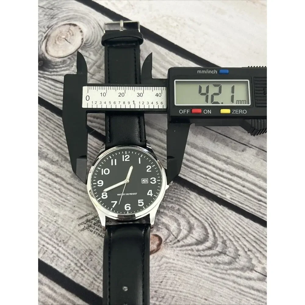 Amazon Essentials Silver Case Black Dial And Band Men’s Watch